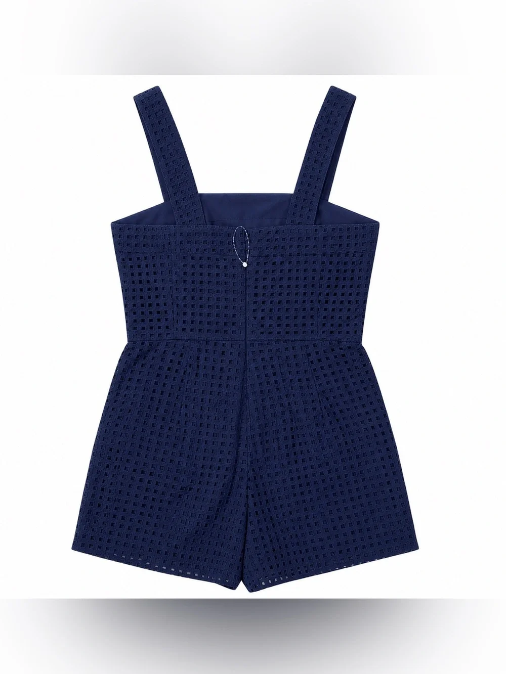 AMANDA RICHARD REVOLVE Ace Eyelet Navy Gingham Sleeveless Romper Playsuit